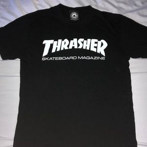 White on black Thrasher t shirt
